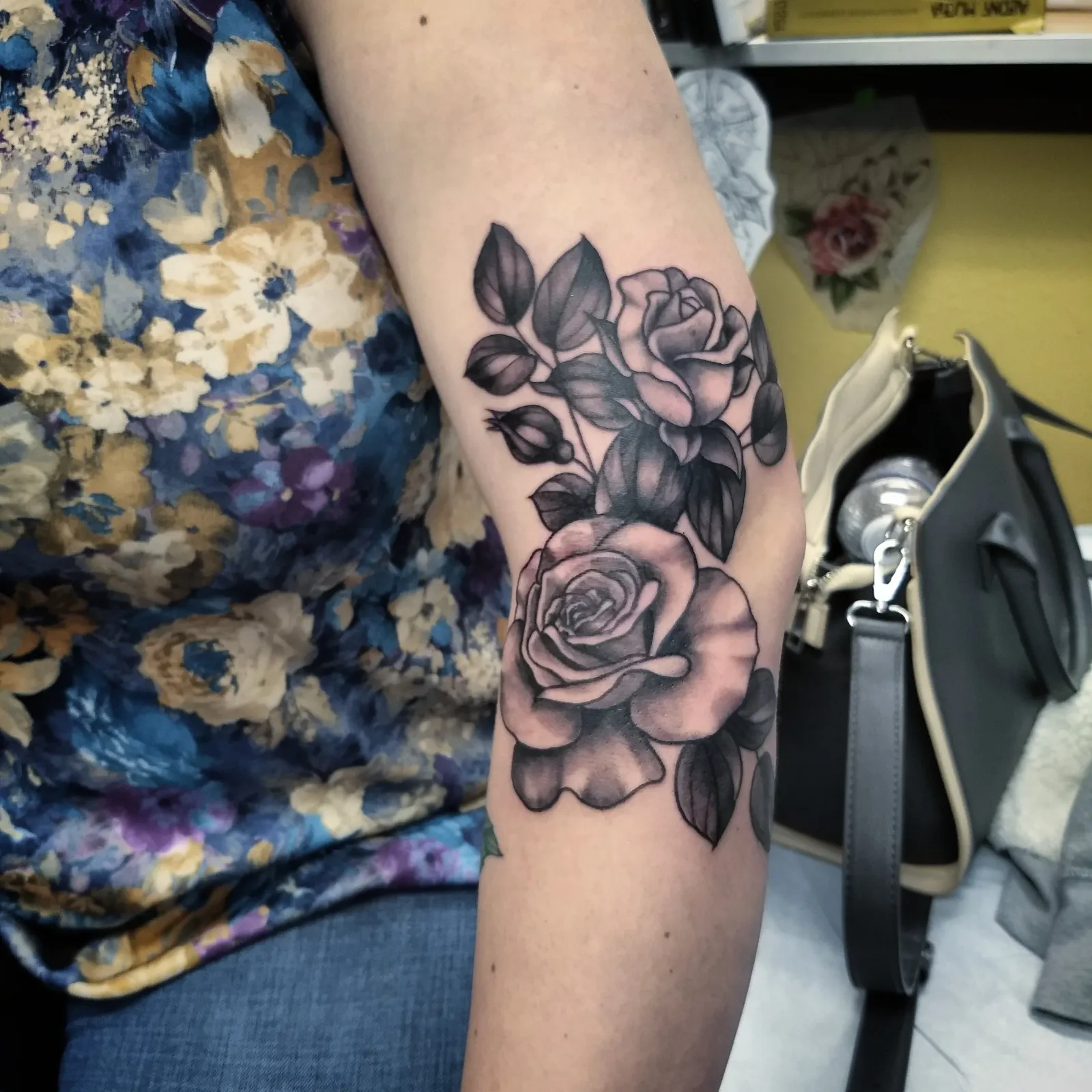 Realism tattoo of roses on forearm by Elli Adams, tattoo artist in Portland, Oregon