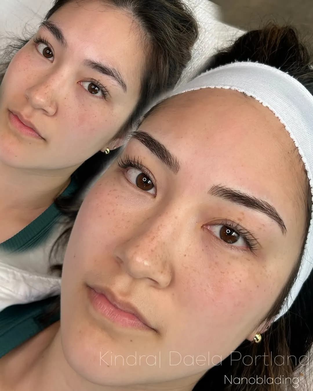 Tattoo of eyebrows on face by Kindra, tattoo artist in Portland, Oregon